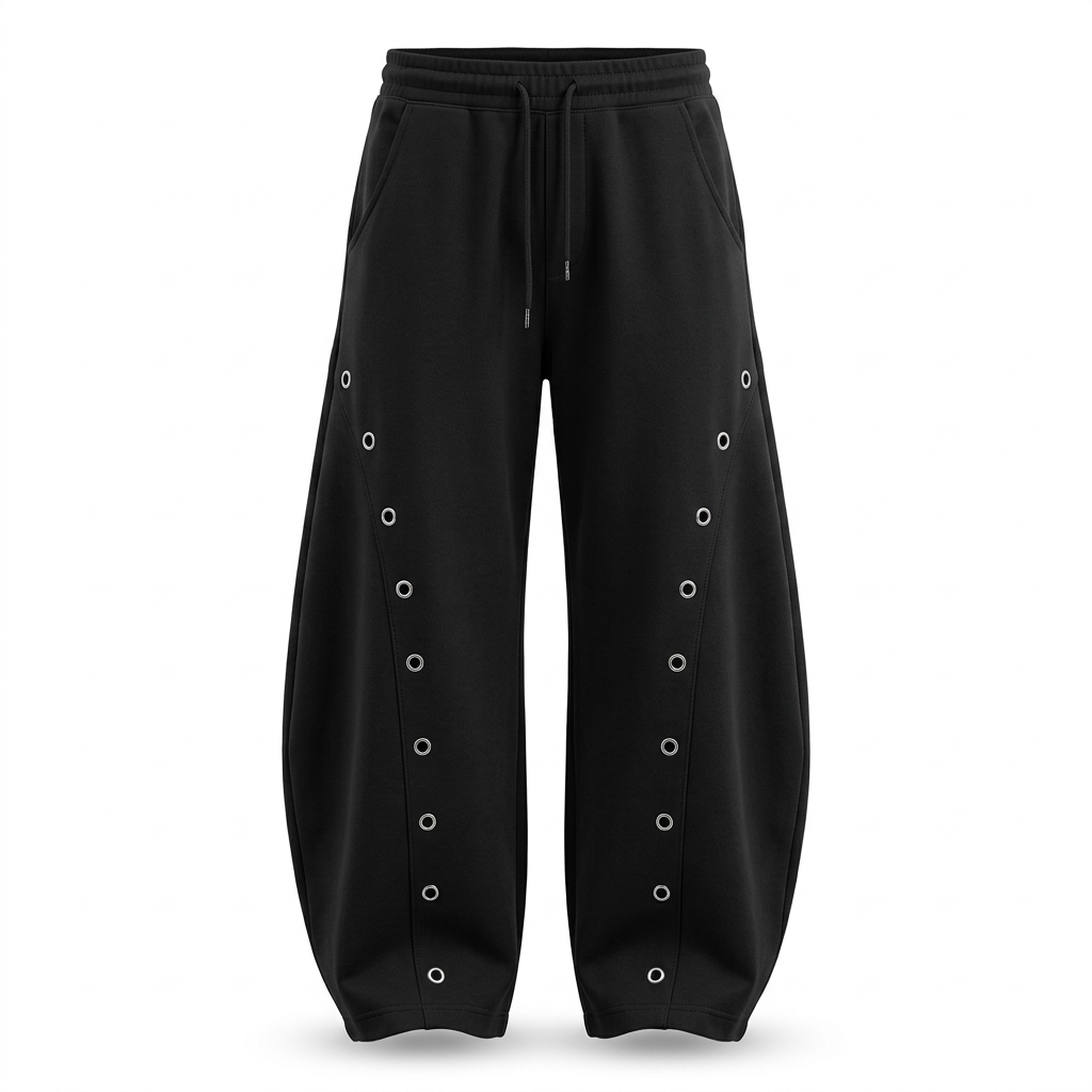 Black full-baggy trouser mockup