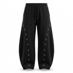 Black full-baggy trouser mockup