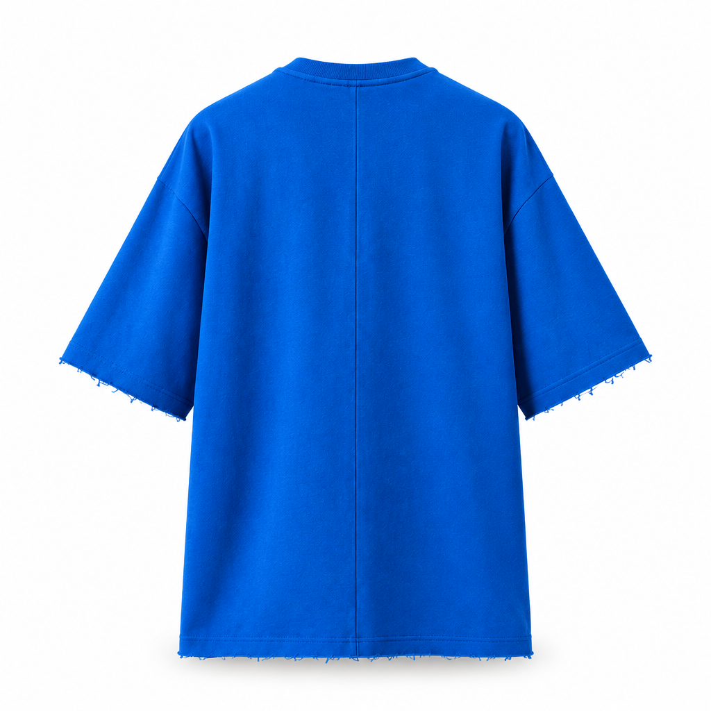 Blue GHOOSH tee back mockup