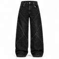 Darker shade denim trouser front view