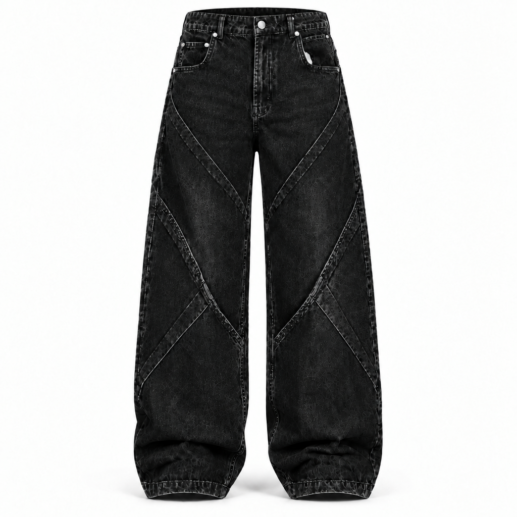 Darker shade denim trouser front view