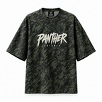 GHOOSH neck tag aur puff PANTHER print wala front mockup