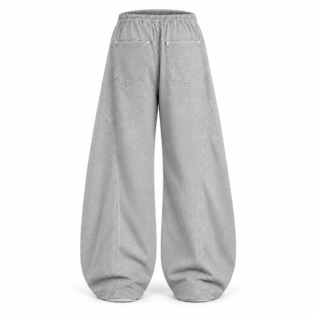 Grey trouser invisible mannequin back view