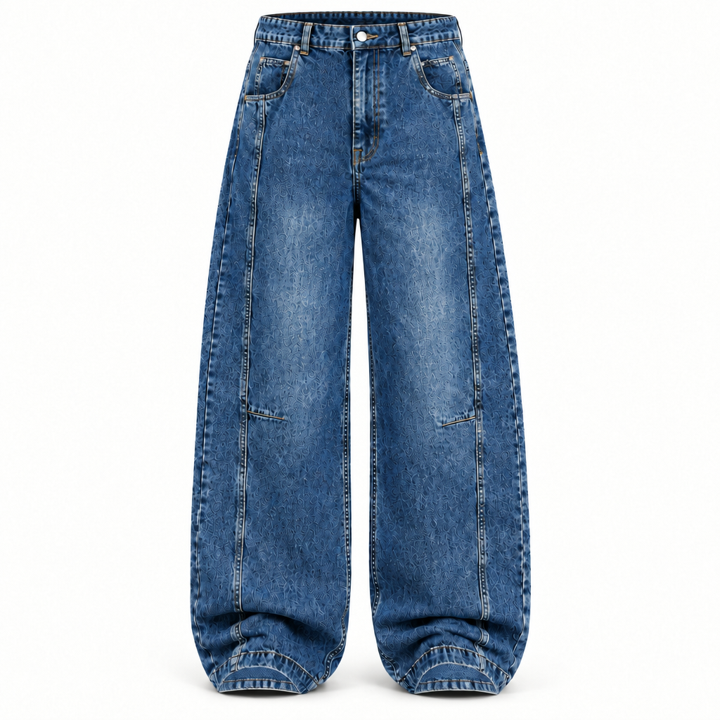 Halka dark blue denim front view