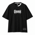 Kam fraying wala black tee front