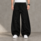 Solid black heavyweight French terry trouser edit